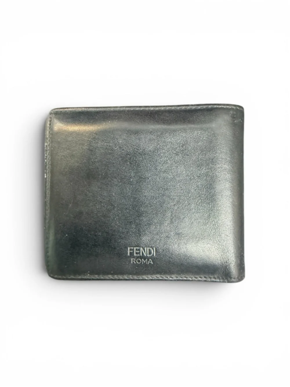 Fendi Bag Bugs Monster Eyes Black Leather Bifold Wallet